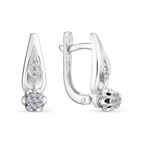 Серьги из белого золота АЛЬКОР 22979-200 с бриллиантом 22979-200 фото