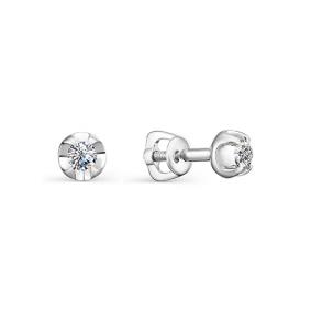Серьги из белого золота АЛЬКОР 22988-200 с бриллиантом 22988-200 фото