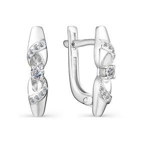 Серьги из белого золота АЛЬКОР 22993-200 с бриллиантом 22993-200 фото