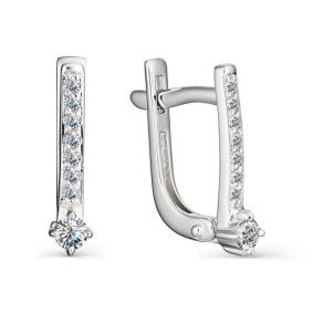Серьги из белого золота АЛЬКОР 22994-200 с бриллиантом 22994-200 фото
