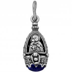Подвеска-ладанка из черненого серебра Божией Матери Федоровская Высоковы 585 с фианитом 23-230-с 23-230-с фото
