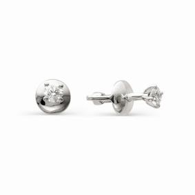 Серьги из белого золота АЛЬКОР 2307-200 с бриллиантом 2307-200 фото