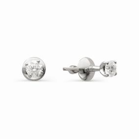 Серьги из белого золота АЛЬКОР 2309-200 с бриллиантом 2309-200 фото