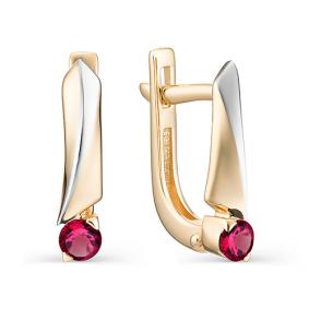 Золотые серьги АЛЬКОР 23098-103 с рубином 23098-103 фото