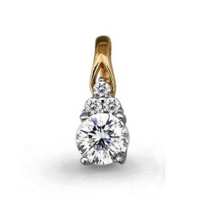 Золотая подвеска AQUAMARINE 23122 с Swarovski 23122 фото