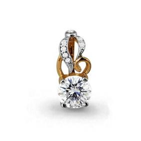 Золотая подвеска AQUAMARINE 23125А с Swarovski 23125А фото