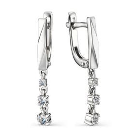 Серьги из белого золота АЛЬКОР 23126-200 с бриллиантом 23126-200 фото