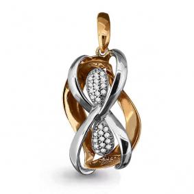 Золотая подвеска AQUAMARINE 23133А с фианитом 23133А фото