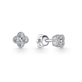 Серьги из белого золота АЛЬКОР 23144-200 с бриллиантом 23144-200 фото