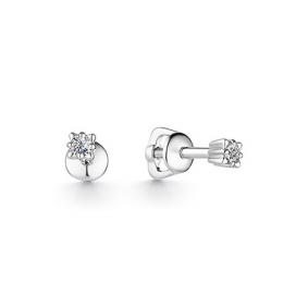 Серьги из белого золота АЛЬКОР 23147-200 с бриллиантом 23147-200 фото