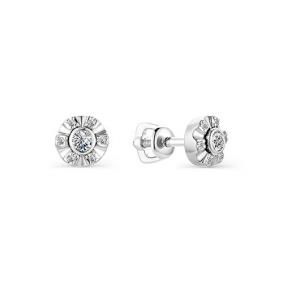 Серьги из белого золота АЛЬКОР 23153-200 с бриллиантом 23153-200 фото