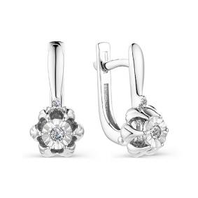 Золотые серьги АЛЬКОР 23155-200 с бриллиантом 23155-200 фото