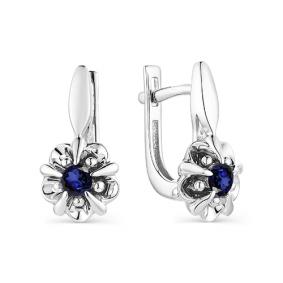 Серьги из белого золота АЛЬКОР 23169-202 с сапфиром 23169-202 фото