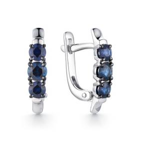 Серьги из белого золота АЛЬКОР 23206-202 с сапфиром 23206-202 фото