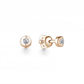 Золотые серьги АЛЬКОР 23212-100 с бриллиантом 23212-100 фото