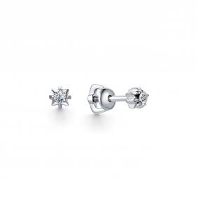 Серьги из белого золота АЛЬКОР 23214-200 с бриллиантом 23214-200 фото