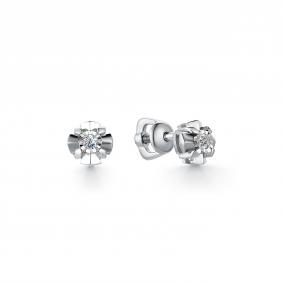 Серьги из белого золота АЛЬКОР 23220-200 с бриллиантом 23220-200 фото
