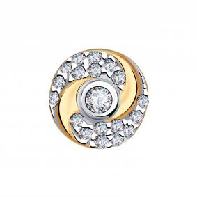 Золотая подвеска AQUAMARINE 23262А с фианитом 23262А фото