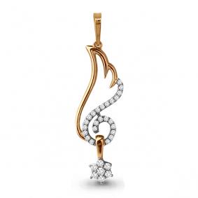 Золотая подвеска AQUAMARINE 23290А с фианитом 23290А фото