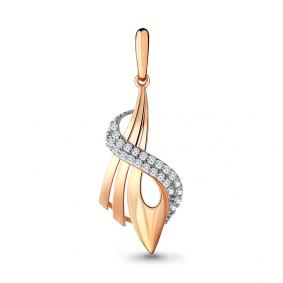 Золотая подвеска AQUAMARINE 23301А с фианитом 23301А фото