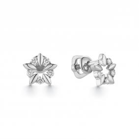 Серьги из белого золота АЛЬКОР 23317-200 с бриллиантом 23317-200 фото