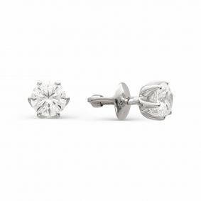 Серьги из белого золота АЛЬКОР 2336-200 с бриллиантом 2336-200 фото