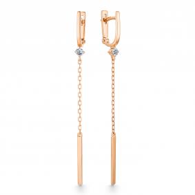 Золотые серьги АЛЬКОР 23368-100 с бриллиантом 23368-100 фото