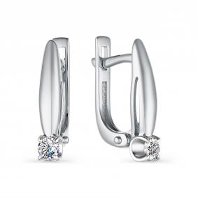 Серьги из белого золота АЛЬКОР 23451-200 с бриллиантом 23451-200 фото