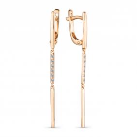 Золотые серьги АЛЬКОР 23459-100 с бриллиантом 23459-100 фото