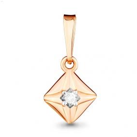 Золотая подвеска AQUAMARINE 23492 с фианитом 23492 фото