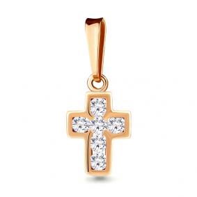 Золотая подвеска AQUAMARINE 23505 с Swarovski 23505 фото