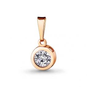 Золотая подвеска AQUAMARINE 235101 с фианитом 235101 фото