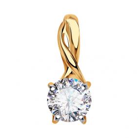 Золотая подвеска AQUAMARINE 23543 с Swarovski 23543 фото