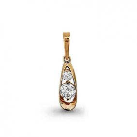 Золотая подвеска AQUAMARINE 235451 с фианитом 235451 фото