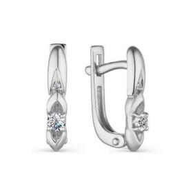 Серьги из белого золота АЛЬКОР 23555-200 с бриллиантом 23555-200 фото