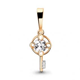 Золотая подвеска AQUAMARINE 23576 с Swarovski 23576 фото