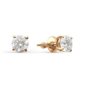 Золотые серьги АЛЬКОР 2358-100 с бриллиантом 2358-100 фото