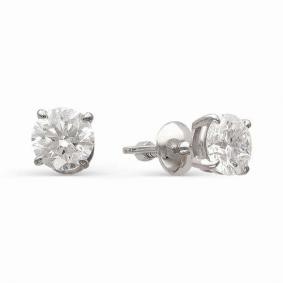 Серьги из белого золота АЛЬКОР 2358-200 с бриллиантом 2358-200 фото
