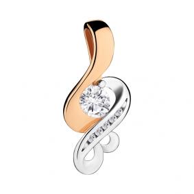 Золотая подвеска AQUAMARINE 23597А с Swarovski 23597А фото