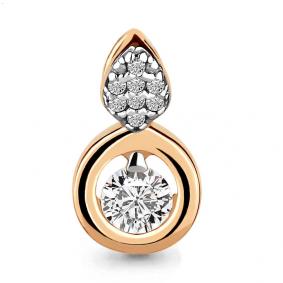 Золотая подвеска AQUAMARINE 23599А с фианитом и Swarovski 23599А фото