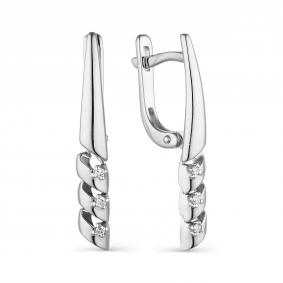 Серьги из белого золота АЛЬКОР 23600-200 с бриллиантом 23600-200 фото