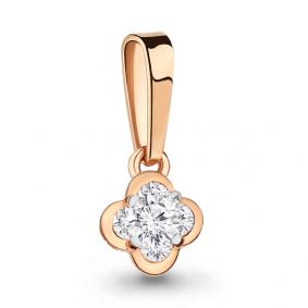 Золотая подвеска AQUAMARINE 23602 с Swarovski 23602 фото