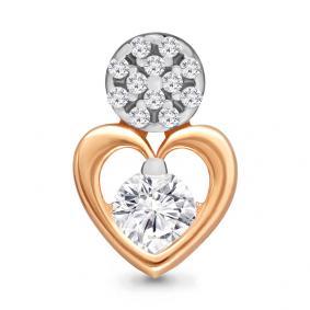 Золотая подвеска AQUAMARINE 23603А с фианитом и Swarovski 23603А фото