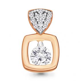 Золотая подвеска AQUAMARINE 23604А с фианитом и Swarovski 23604А фото