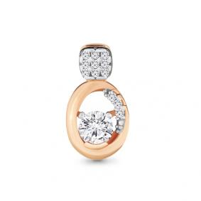 Золотая подвеска AQUAMARINE 23606А с фианитом и Swarovski 23606А фото