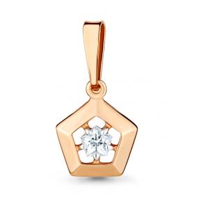 Золотая подвеска AQUAMARINE 23612 с Swarovski 23612 фото