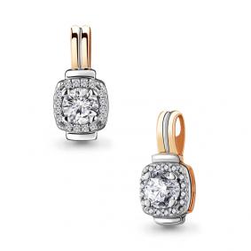 Золотая подвеска AQUAMARINE 23631А с фианитом и Swarovski 23631А фото