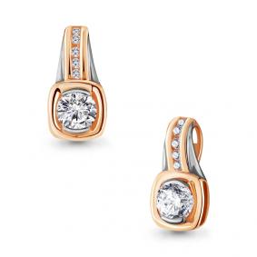 Золотая подвеска AQUAMARINE 23632А с фианитом и Swarovski 23632А фото