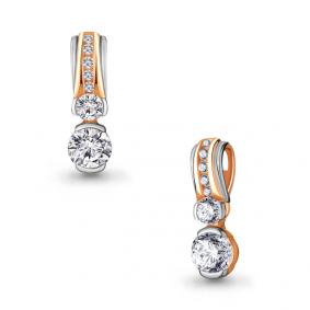 Золотая подвеска AQUAMARINE 23633А с фианитом и Swarovski 23633А фото