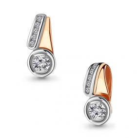 Золотая подвеска AQUAMARINE 23635А с фианитом и Swarovski 23635А фото